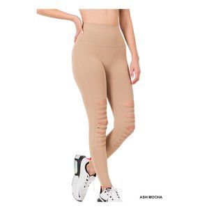 Athletic Knee Cut Out High Waisted Leggings